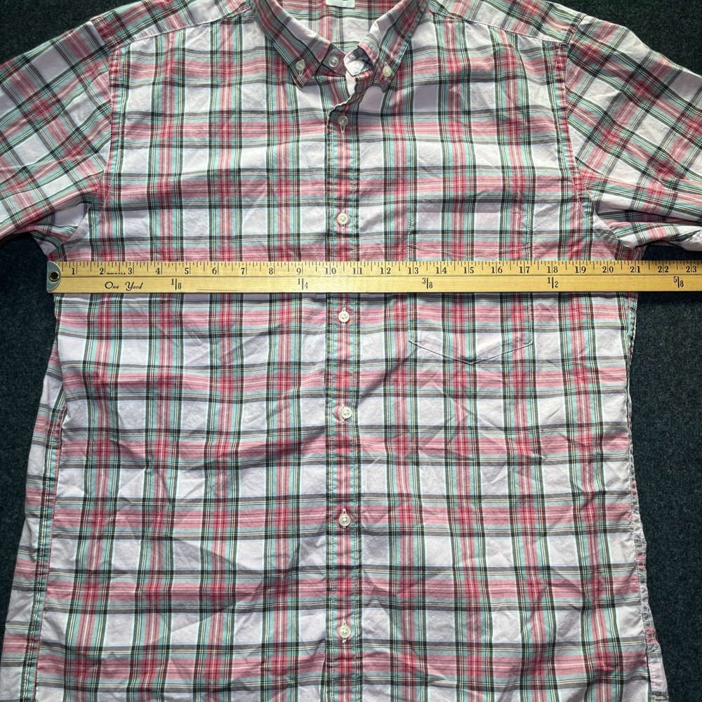 Uniqlo Plaid Button Down Shirt Mens Large Pink Excellent Long Sleeve Cotton - Picture 6 of 7